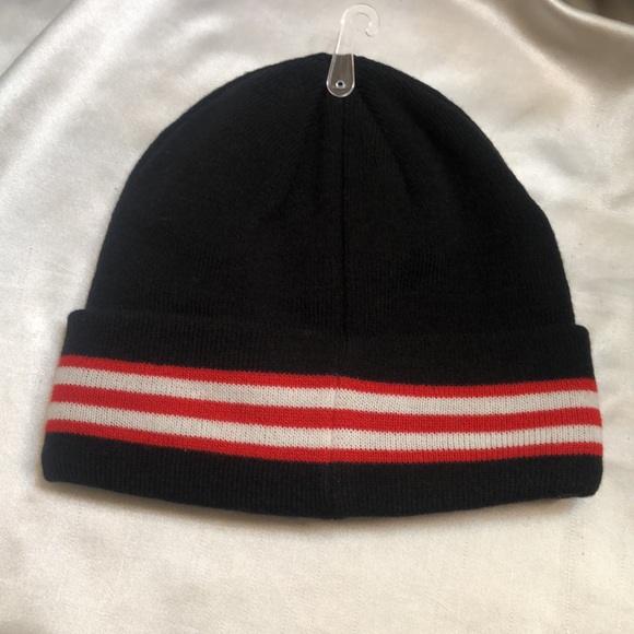 Hunter Branded Striped Cuffed Beanie Hat Color Black Multi One Size NWT - Picture 13 of 14